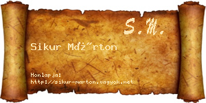 Sikur Márton névjegykártya