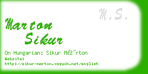 marton sikur business card